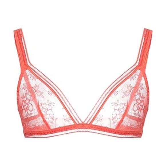Womens MAISON LEJABY Lace Bra Rust Orange Size: 32C - NWT